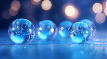 Wall Mural - christmas glass balls, AI Generative.