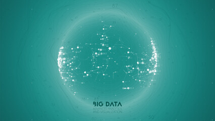 Big data visualization. Futuristic infographic. Information aesthetic design. Visual data complexity. Complex data threads graphic visualization. Abstract data graph.