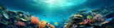 Fototapeta Do akwarium - Vivid coral reef panorama