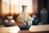 Fototapeta  - Handmade ceramic vase with intricate hand-painted details
