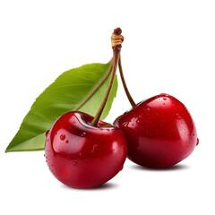 Wall Mural - Cherry isolated on transparent as png or white background