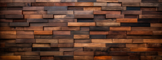 Wooden Wall in the Style of Bricks: Earthy Colors and Depth