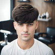 Man with side fringe hairstyle