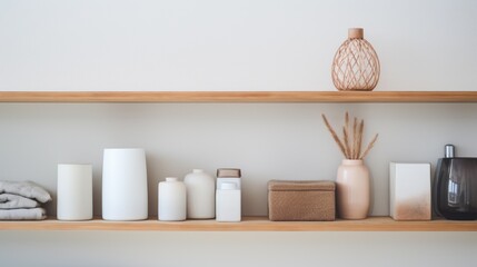 Poster - A shelf with various items on it, AI