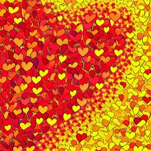 AI-generated Illustration Of An Abstract Background With Orange, Red And Yellow Hearts