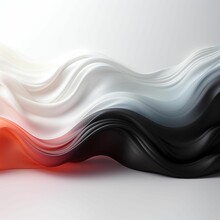 AI Generated Illustration Of Abstract Black And Red Curves On The White Background