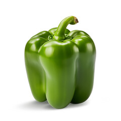 Wall Mural - Green bell pepper isolated on transparent or white background, png