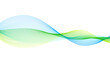 © KOTI - 抽象的な青色と緑色の波形の背景