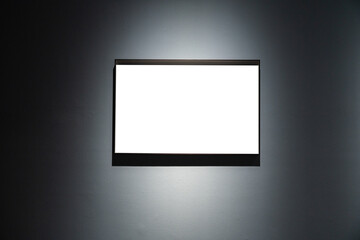 Wall Mural - interior of gallery with blank frame