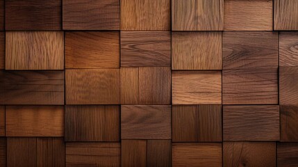 Wall Mural - Wooden board panel pattern texture with brown acoustic elements, tactile and aesthetic,  interior decor, wood texture background