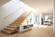 Modern staircase in home design architecture.