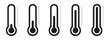 Temperature Symbol Set .Five vector thermometer showing the temperature . Thermometer icon.