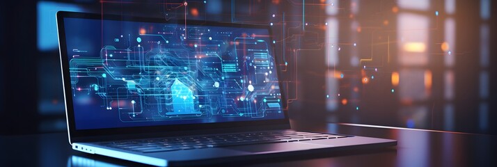 Software web development programming concept.Digital technology, software development concept. Coding programmer, software engineer working on laptop virtual screen