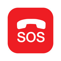 Wall Mural - sos call icon phone, vector sos call help on phone sign	
