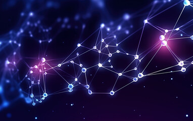 Wall Mural - neural network abstract background,created with generative ai tecnology.