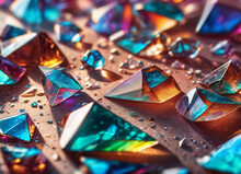 Colorful Holographic Broken Glass Texture Background
