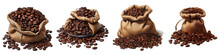 Coffee Beans In A Sack  Hyperrealistic Highly Detailed Isolated On Transparent Background Png File