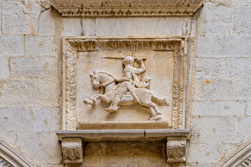 Detail carved stone  Downtown Ancona Italy