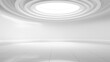Abstract white and gray color background with circle shape, white studio room, 3D illustration.