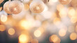 Christmas golden lights background celebrate holiday.