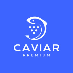 caviar roe fish food modern taste nutrition circle shape modern minimal clean logo design vector icon illustration