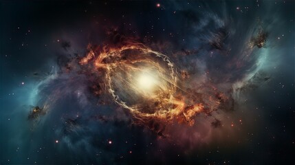 ai generated illustration of a galaxy in outer space, illuminated by stars