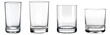 Set of empty glass cut out transparent isolated on white background ,PNG file