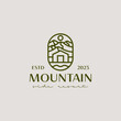 Mountain House Resort Logo Template. Universal creative premium symbol. Vector illustration. Creative Minimal design template. Symbol for Corporate Business Identity