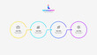 © abert84 - Horizontal progress diagram with four outline elements. Concept of 4 steps of business timeline. Creative infographic design template