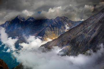 Wall Mural - View of mountain alpine landscape