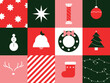 Set of bright minimalist icons for Christmas and New Year