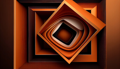 Wall Mural - square-shaped pattern with brown and orange colors