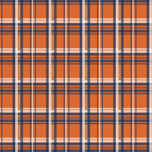 Orange And White Plaid Pattern - Orange Tartan Plaid Pattern, Tartan Fabric Texture Seamless Pattern- Orange Check Plaid Seamless Pattern