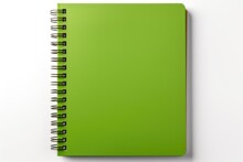 Green Cover Notepad, Note Book On White Background