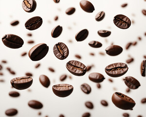 Wall Mural - coffee beans isolated on white