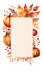 Autumn or thanksgiving letter background with pumpkins and leaves