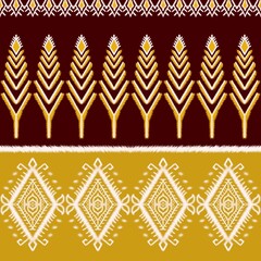 Ethnic vintage retro oriental geometric style seamless pattern. Abstract traditional folk. Ikat tropical texture textile background. Abstract hand drawing.