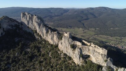 Wall Mural - Château cathare de Peyrepertuse, Aude, Occitanie, France	
