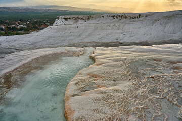 Wall Mural - View of terraces of Pamukkale, Turkey