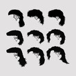 set of mullet hair for graphic resources 
