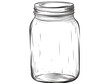 Drawing of Hand drawn mason jar. Contour sketch. illustration separated, sweeping overdrawn lines.
