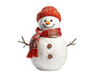 © Yeti Studio - Merry snowman in a hat and scarf, cut out
