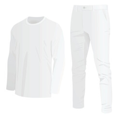 Long sleeve t shirt and chino pants. vector