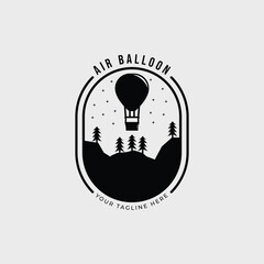 Wall Mural - air balloon for traveling on nature logo vector illustration design