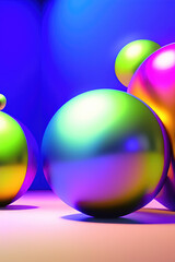 Aufkleber - 3d glassy sphere background. Generative ai art.