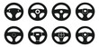 Set of car steering wheels icon, logo for apps website, flat vector illustration