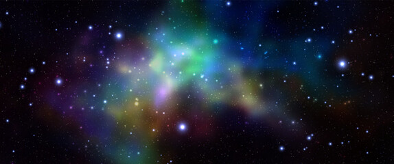 space vector background with realistic nebula and shining stars. magic colorful galaxy with stardust