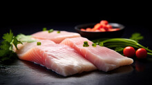 Fresh Cod Meat Zen Like Simplicity On Selective Focus Background