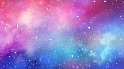 Dream cute rainbow starry sky glitter fantasy background stardust universe vivid, Generative AI