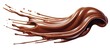 © Thares2020 - Decadent chocolate elegance. Flowing liquid brown on white background isolated. Gourmet dessert motion. Creamy wave